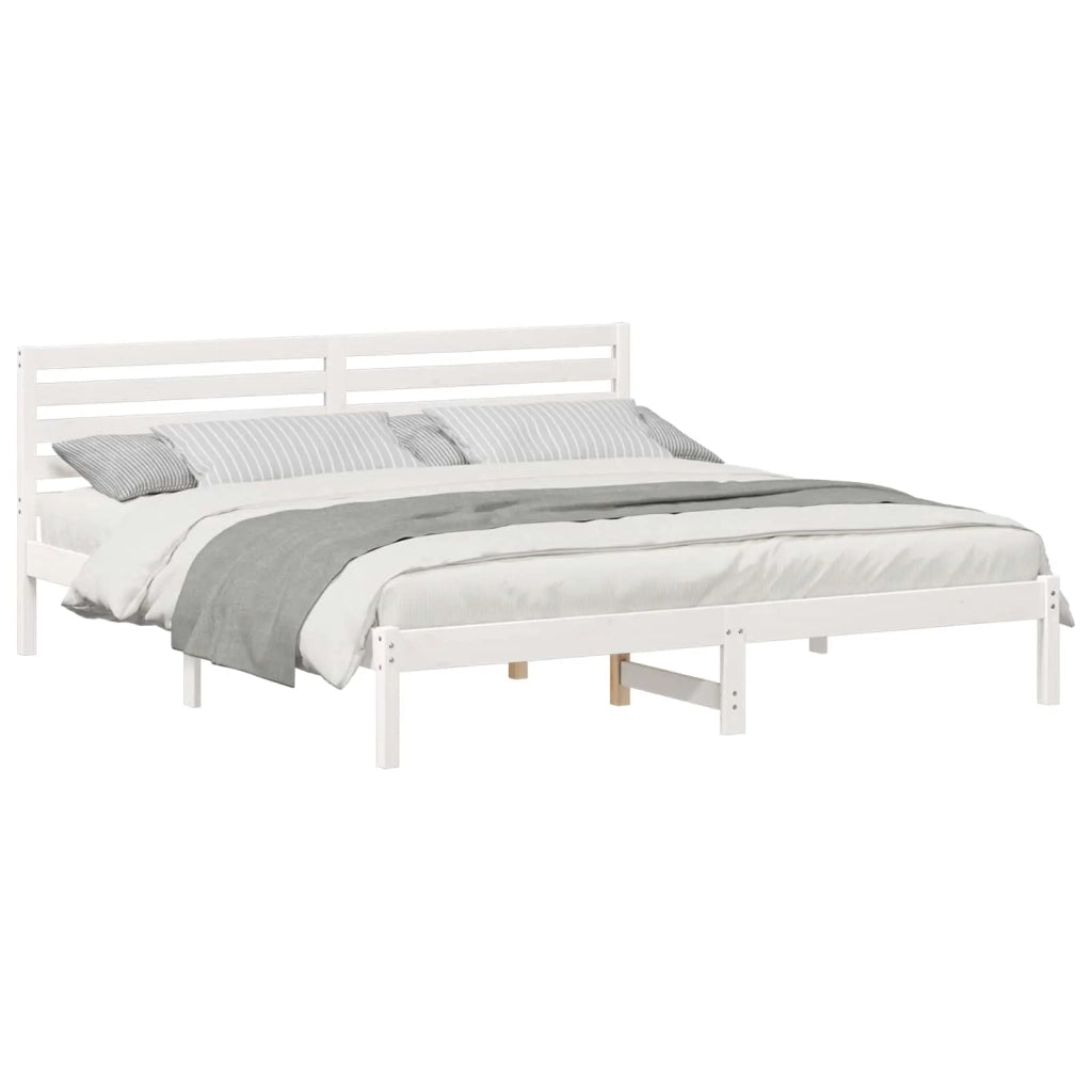 Struttura del letto Bianco 200 x 200 cm Pino massello