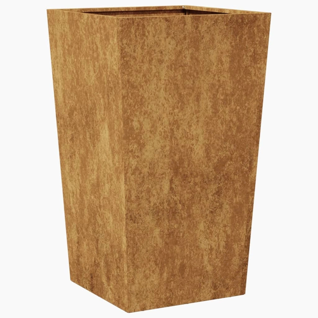 Fioriera rialzata per piante fiori terrazza giardino 45 x 45 x 75 cm acciaio Corten marrone 02_0037610