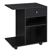Mobile Porta Stampante 1 Cassetto 2 Ripiani 60x40x68,5 cm in Legno  Nero