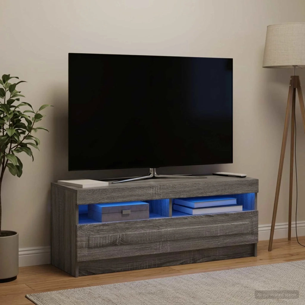 Mobile TV LED Sonoma grigio Legno ingegnerizzato 897871