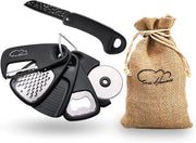 Set di accessori da cucina da 6 pezzi, attrezzatura da cucina spaziale per cucine piccole, accessori da cucina stivati per camper, glamping, caravane e camper, accessori per camper e regali per proprietari di camper (nero, 6 pezzi)