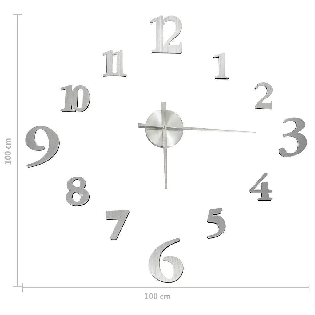 Orologio da Parete 3D Design Moderno Argento 100 cm XXL CFW4539934