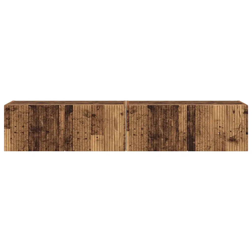Mobile TV da parete 2 pz-Set di 2 Mobile TV a Muro-Credenza TV Legno vecchio 60 x 31 x 29.5 cm 852267