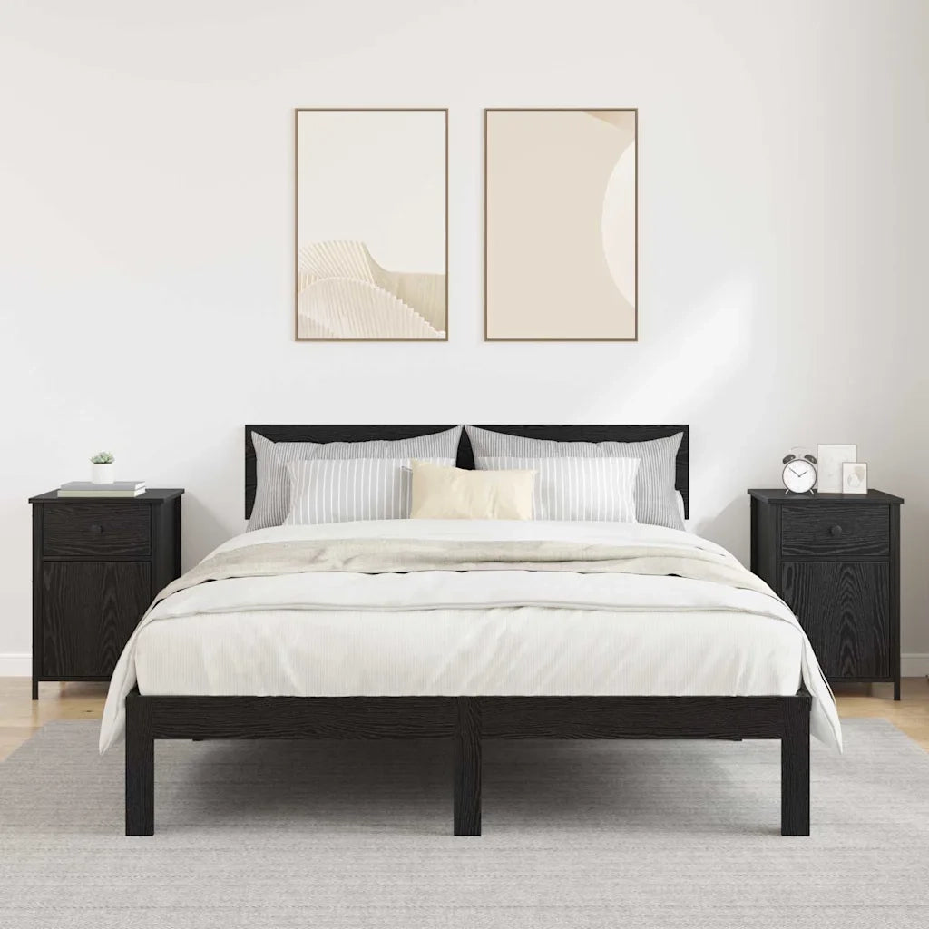 Armadio da Notte con cassetto 2 pcs Rovere Nero 40 x 42 x 60 cm 875785