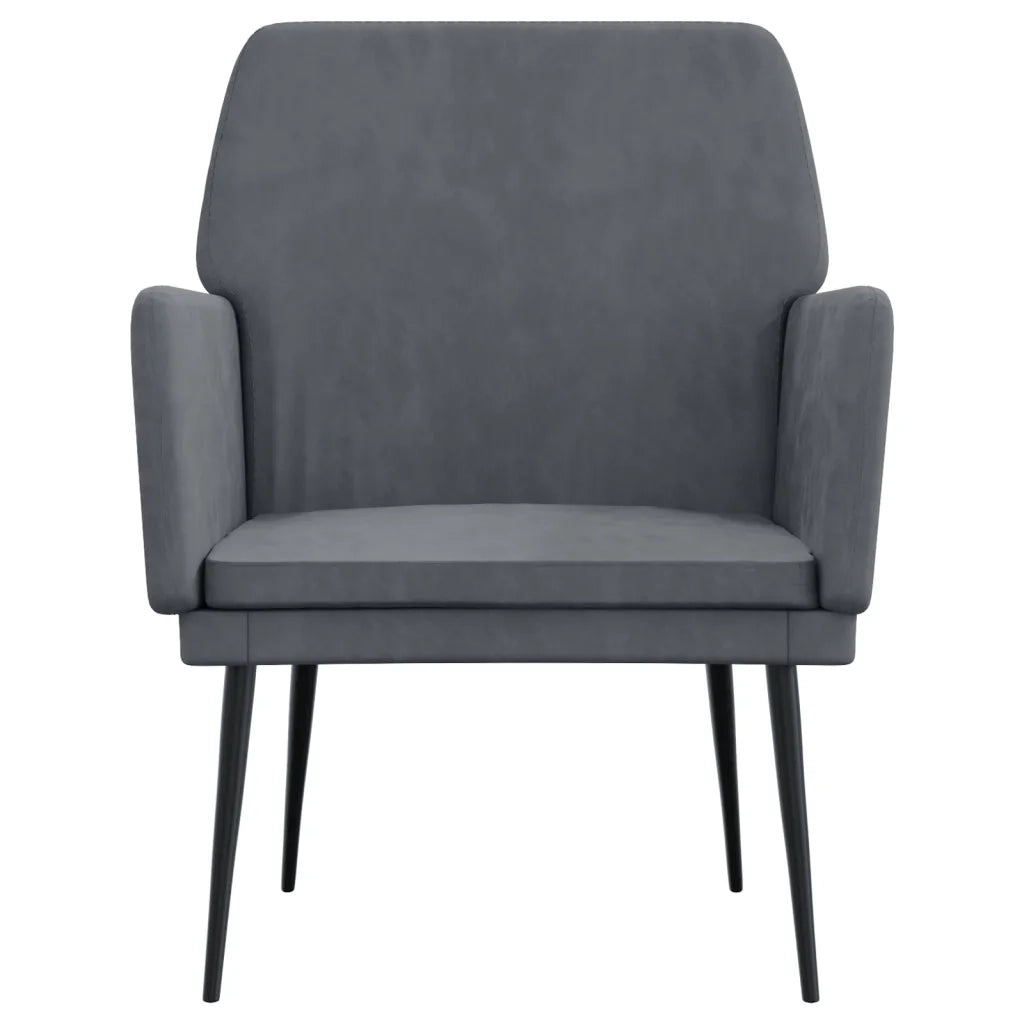 Poltrona | Sedia Relax Grigio Scuro 62x79x79 cm Velluto