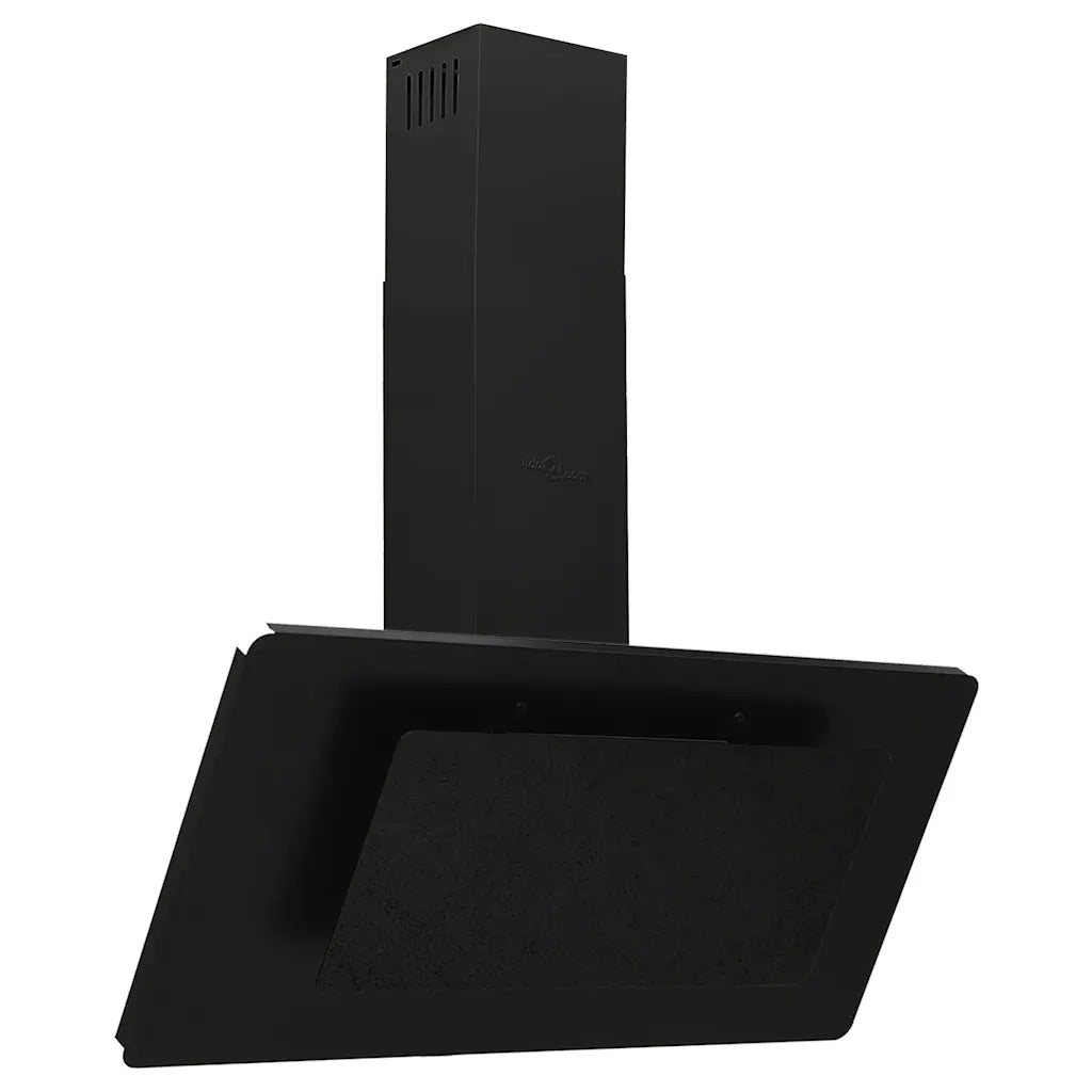 Cappa a Parete 90 cm in Acciaio Inox e Vetro Temperato Nero