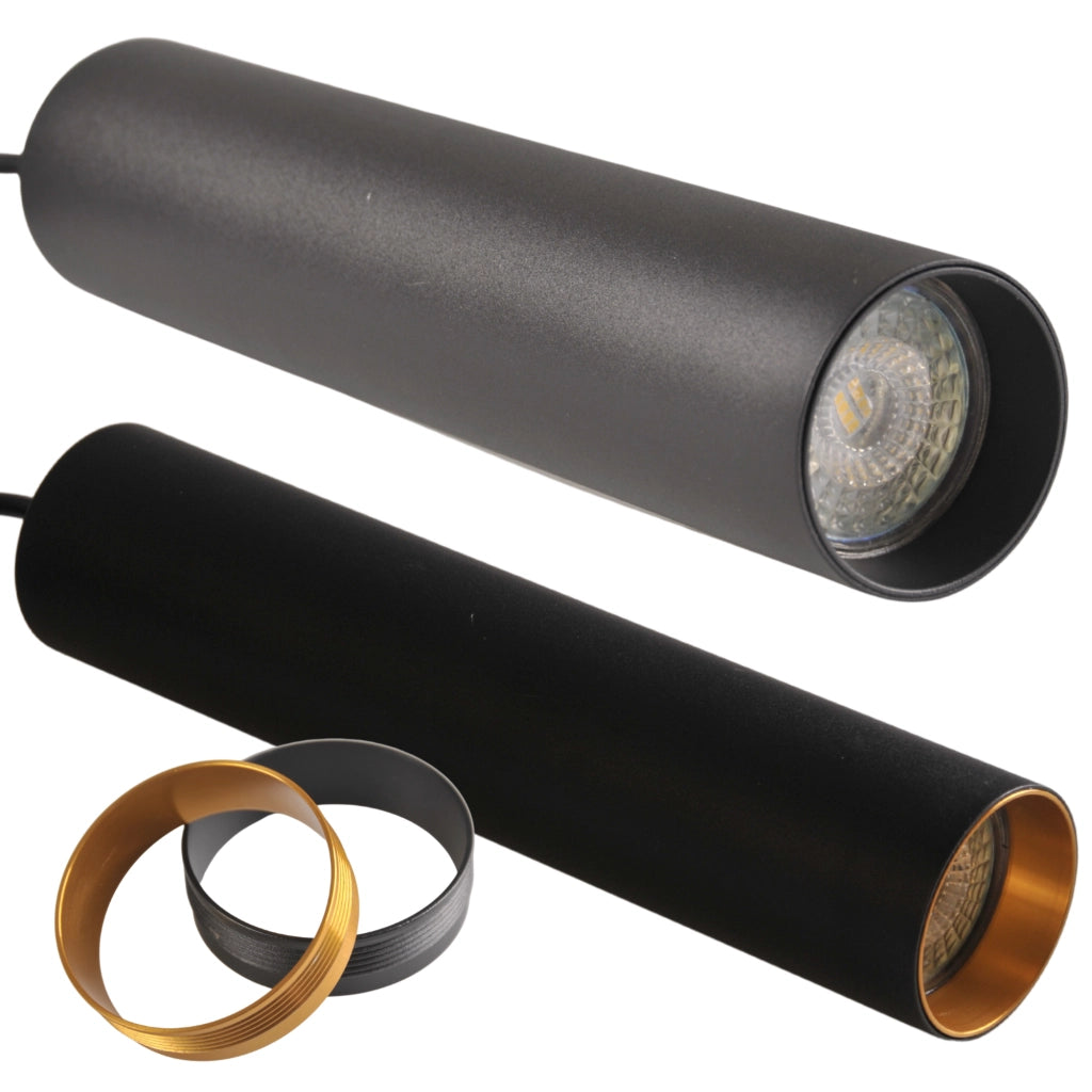 Kit binario Polux Maribel nero/oro 3xGU10 1m pendenti