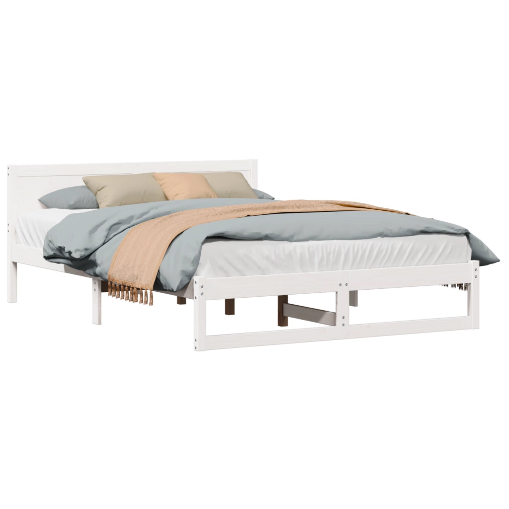 Struttura del Letto Bianca Legno di Pino Massello 160 x 200 cm