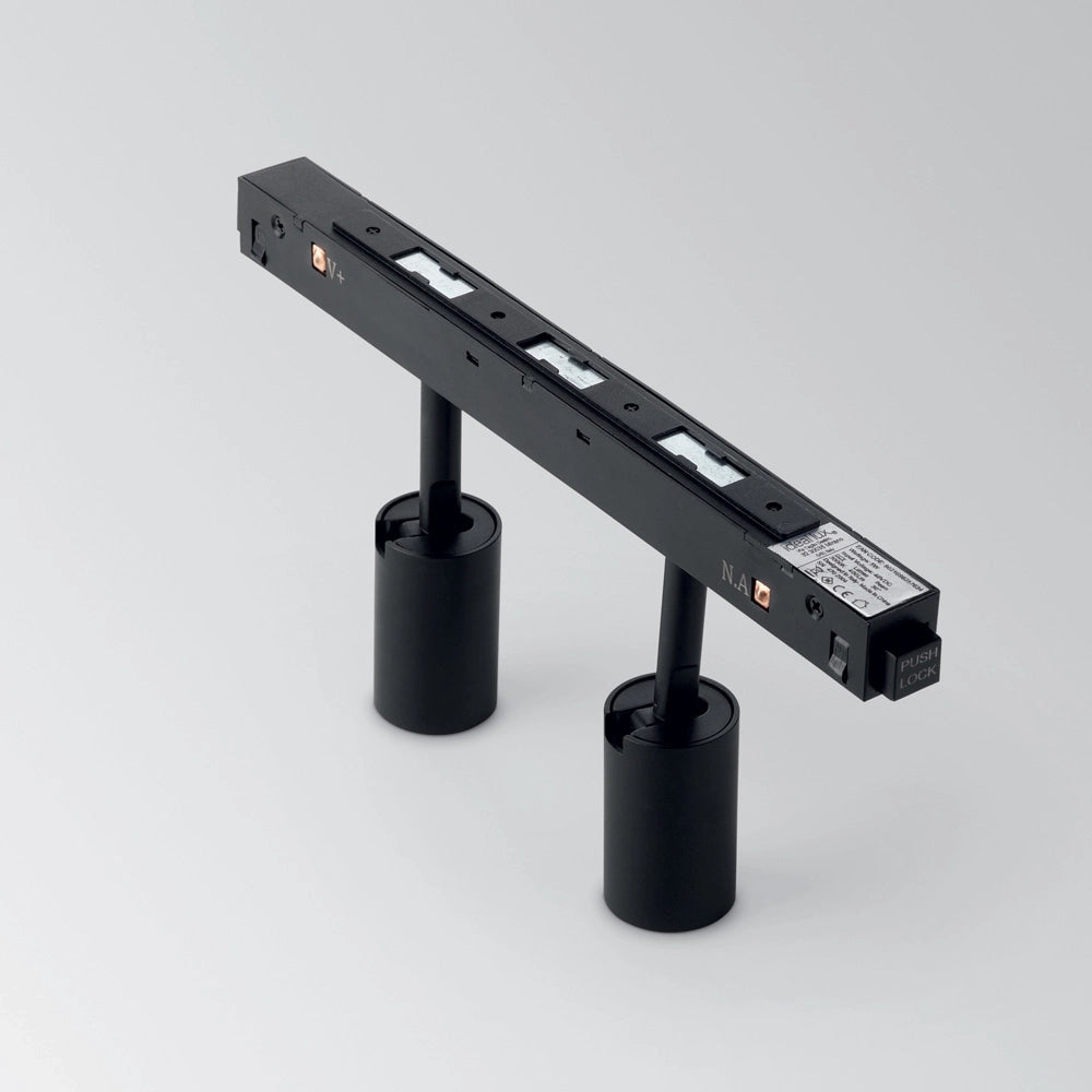 Proiettore Regolabile On-Off Ego Alluminio Nero 2 Luci Led 5W 3000K Luce Calda
