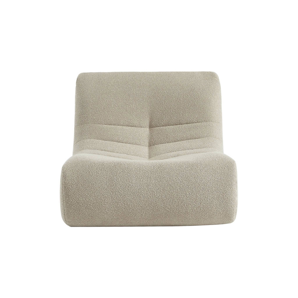 Modulo per divano modulare senza braccioli in bouclé, 1 posto, beige