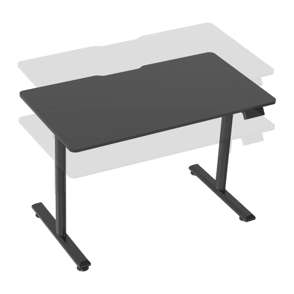 Scrivania/postazione di lavoro regolabile elettricamente in altezza 140 x 60 x 72-117 cm effetto legno scuro 03_0006652