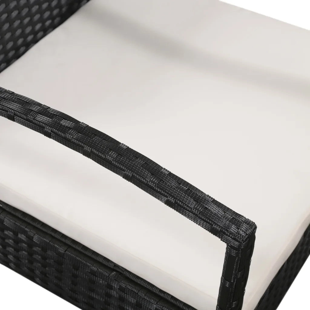 Set Divani da Giardino 5 pz con Cuscini in Polyrattan Nero 44185