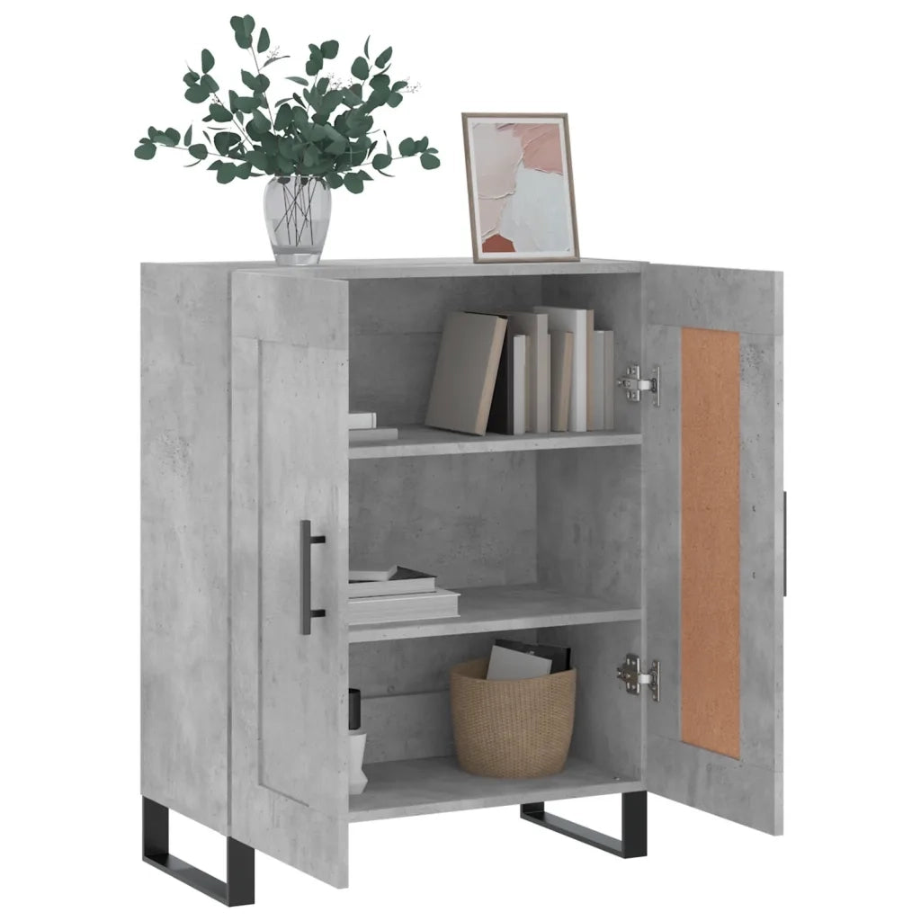 Credenza Grigio Cemento 69,5x34x90 cm in Legno Multistrato 830224