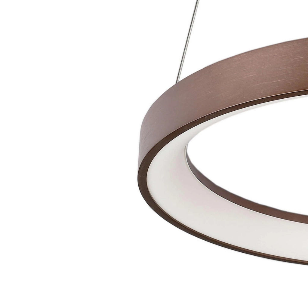 MEROPE 600 lampadario pendente LED 42W CCT dimmerabile lampada sospensione circolare 58cm luci cucina ristorante negozio ufficio 230V MARRONE