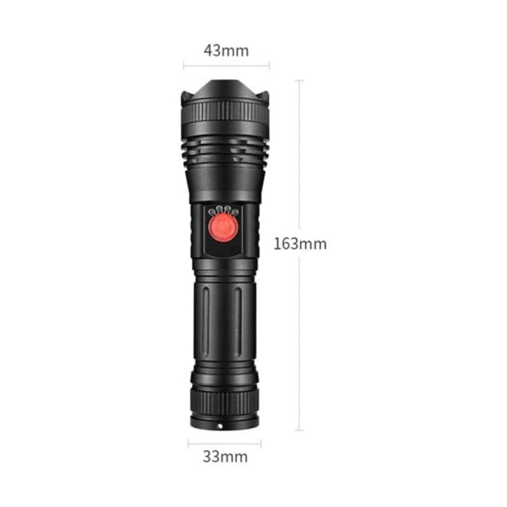 Trade Shop - Torcia A Led Potente Professionale 3500lmn Fino A 500mt Ricaricabile Usb Ip65 -