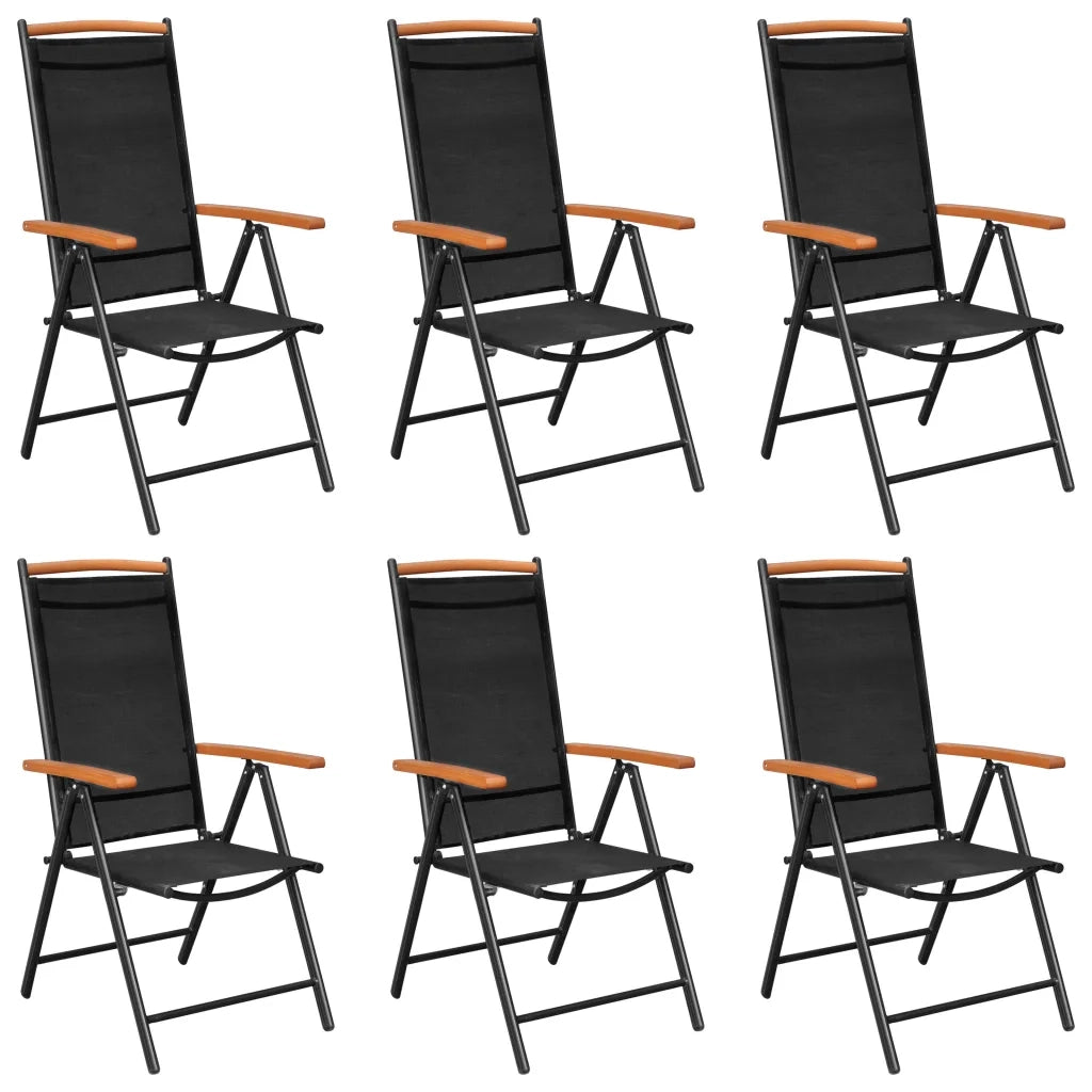 Set Mobili da Pranzo da Giardino 7 pz in Alluminio Nero 3070626