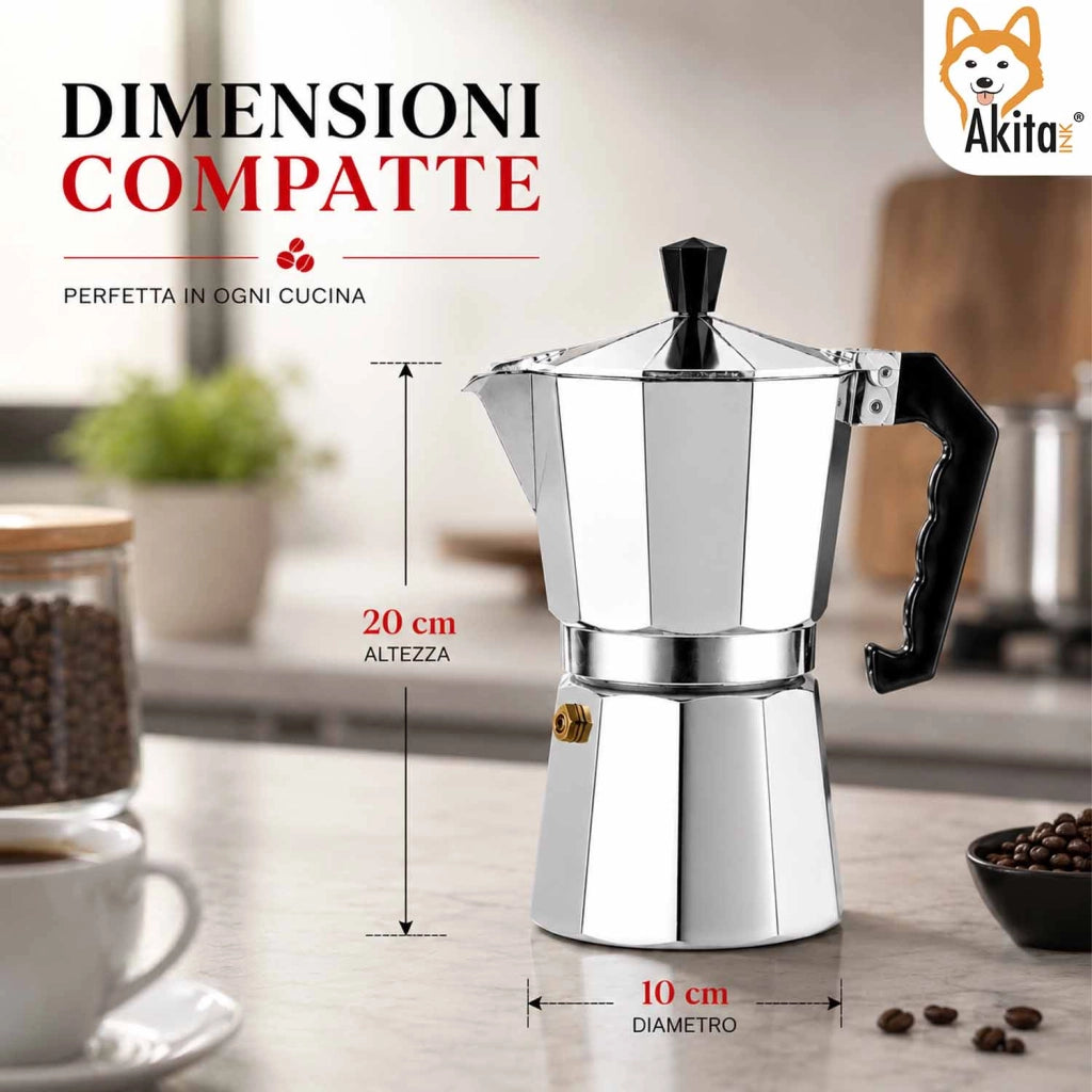 Akitaink Caffettiera Moka 9 Tazze con Valvola di Sicurezza
