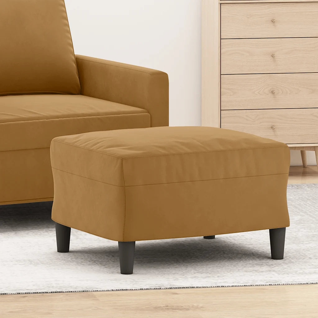 Poggiapiedi Marrone 60x50x41 cm in Velluto cod mxl 71292