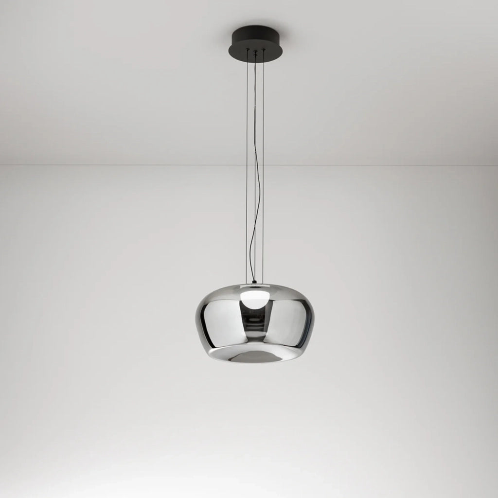 Lampadario Moderno Kave Metallo Vetro Specchiato Led 20W 3000K Dimmerabile Ip20