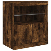 Credenza cassettiera armadio mobile contenitore organizer per cucina soggiorno salotto con luci LED 60 x 37 x 67 cm marrone 02_0029891