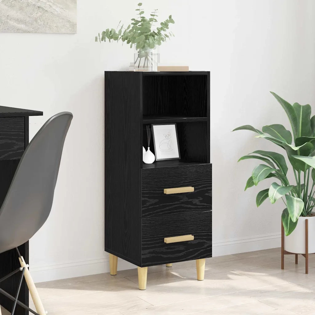 Credenza-Buffet-Armadio da cucina Rovere nero 34 x 34,5 x 90 cm Legno multistrato 303947