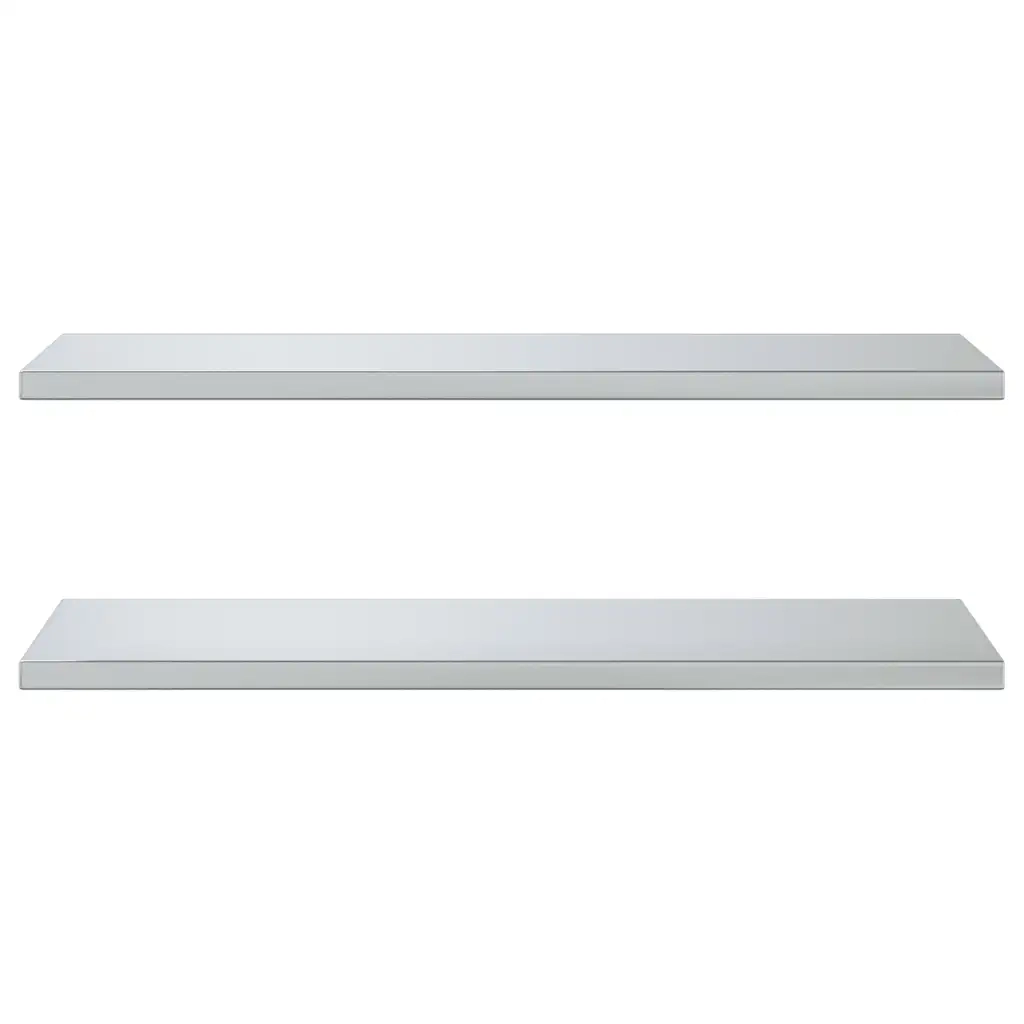 Mensole a Muro 2 pz 100x40 cm Argento in Acciaio Inossidabile 30278