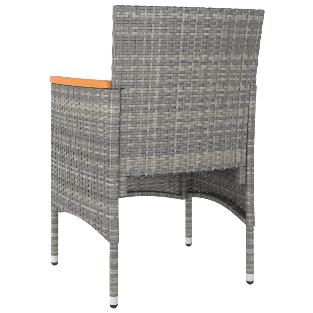 Set Sedie da Giardino con Poggiapiedi 4 pz | Sedie da Esterno in Polyrattan Grigio