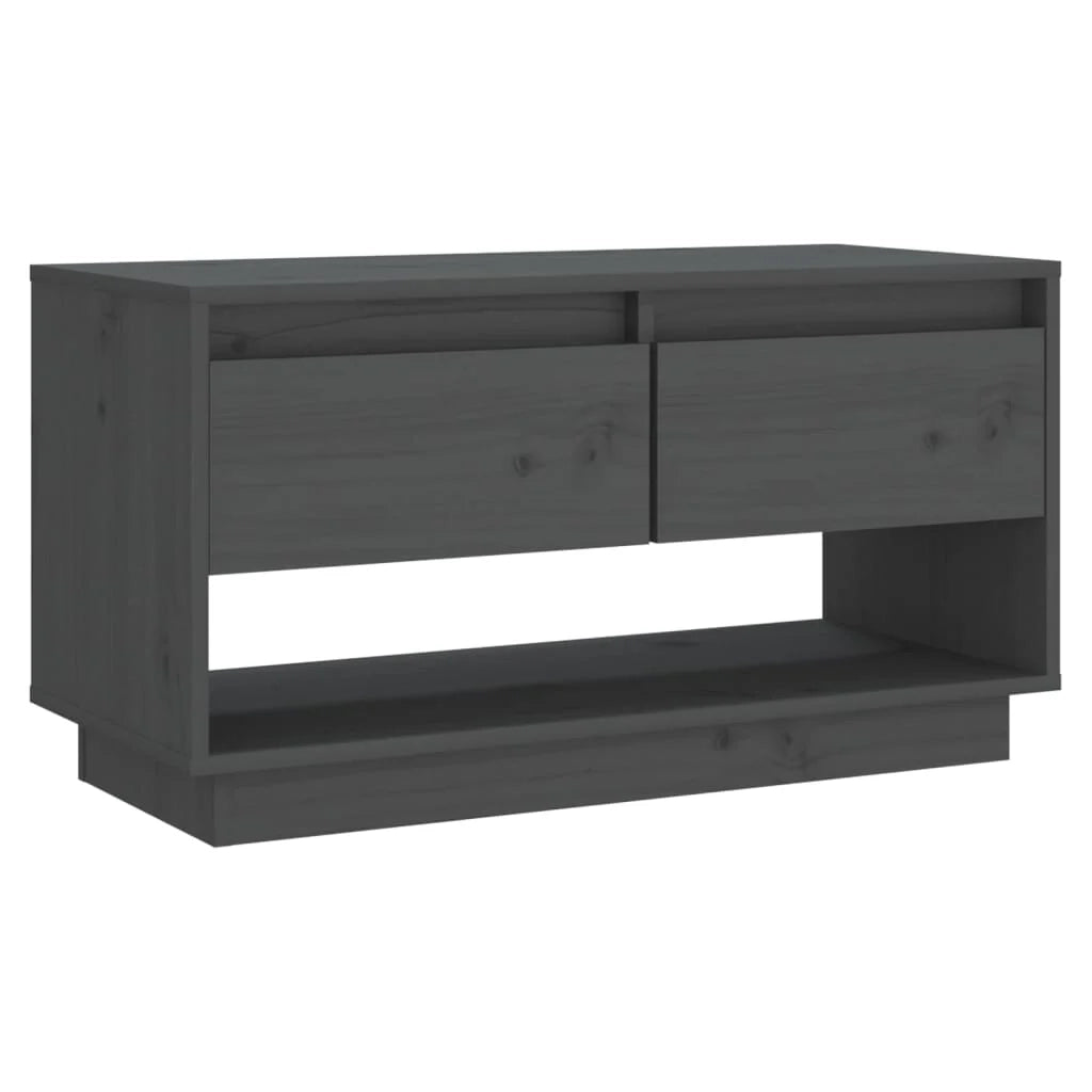 Mobile TV multimediale mensola TV credenza TV sala da pranzo soggiorno camera da letto 74 x 34 x 40 cm legno di pino massiccio grigio 02_0026204