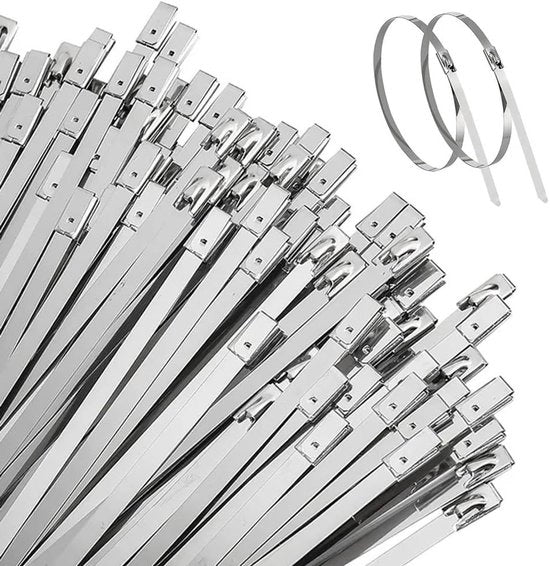 Cavi a doppia "E" - 100 pezzi - Inox e resistente ai raggi UV - 250 x 4,6 mm - Robusto e duraturo - Adatto a diverse applicazioni - Idoneo per cavi e fili.