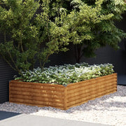 Fioriera Rialzata da Giardino 195x100x36 cm in Acciaio Cortencod mxl 130179