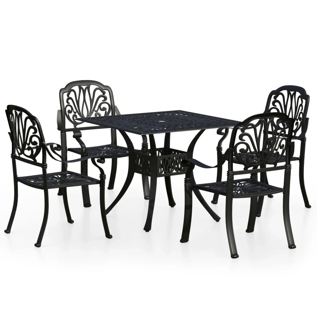 Set da Bistrot 5 pz in Alluminio Pressofuso Nero cod mxl 71373