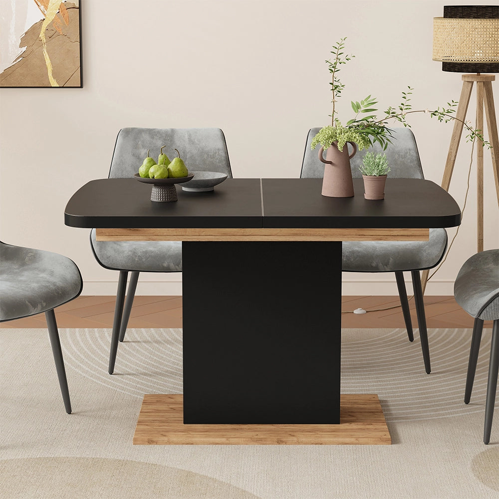 Vicco Tavolo da pranzo Estensibile Rovere nero/oro 120/160 x 80 cm 2 parti