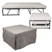 Pouf Letto Brandina con Materasso Pieghevole 78x78x47 cm Avalli Contract Tortora
