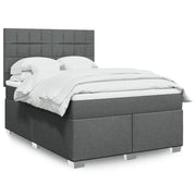 Giroletto a Molle con Materasso Grigio Scuro 140x190 cm Tessuto