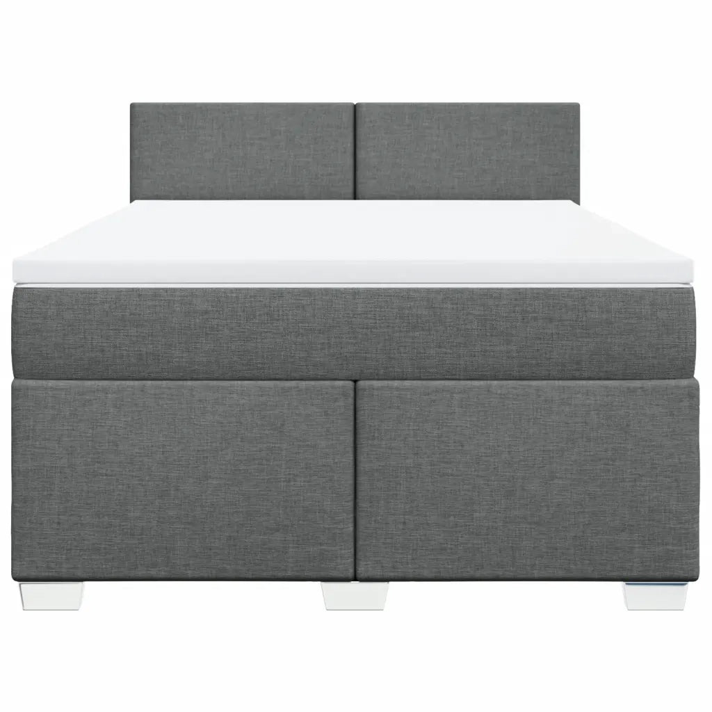 Giroletto a Molle con Materasso Grigio Scuro 160x200 cm Tessuto 3285933