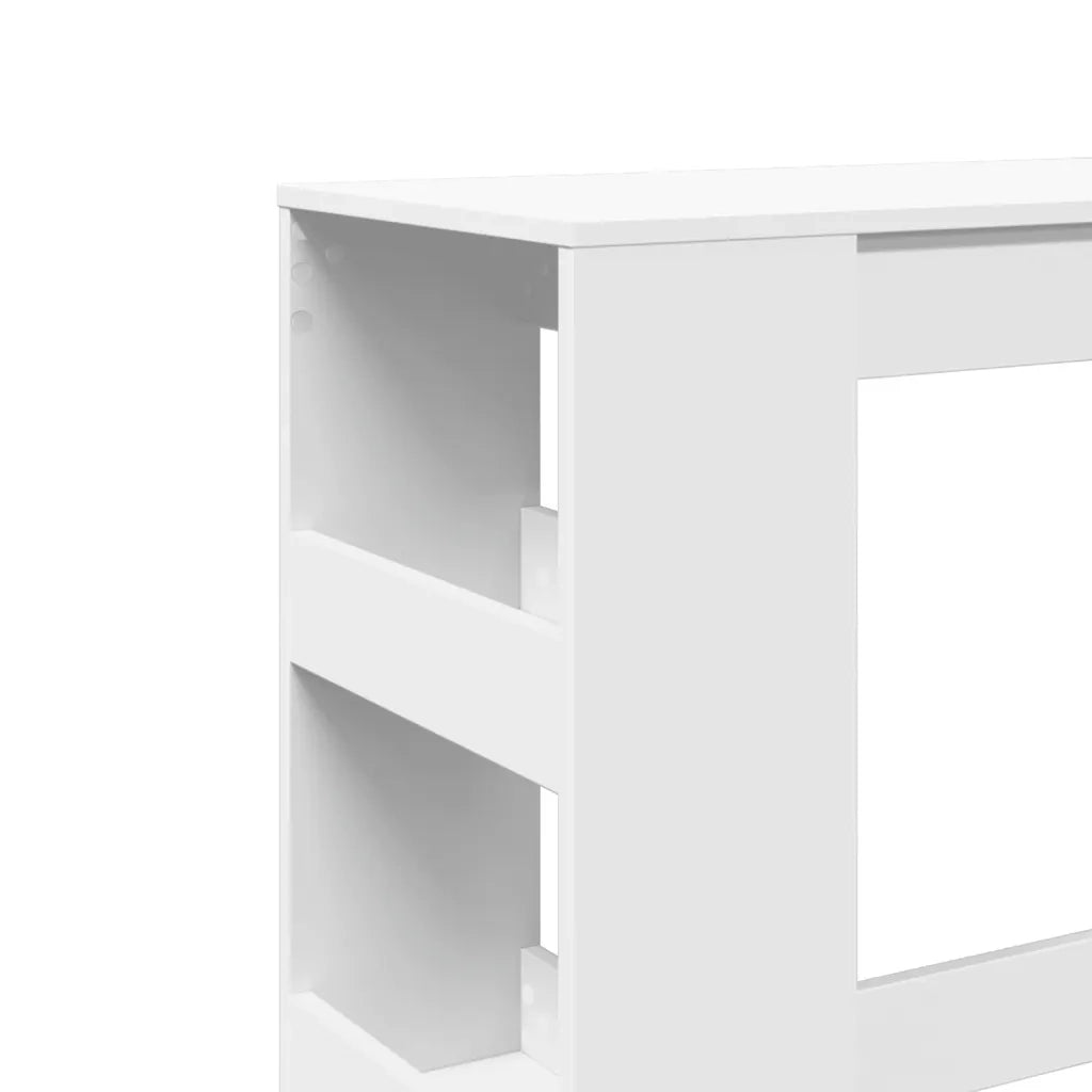Tavolo Bar con Rastrelliera Bianco 90x40x103,5 cm Multistrato