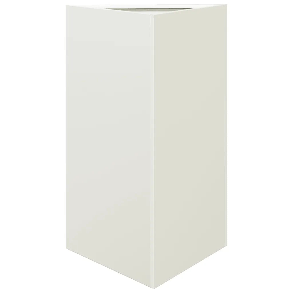 Fioriere 2 pz Bianche Triangolari 50x43x75 cm in Acciaio 851174