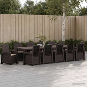 Set da Pranzo per Giardino 14 pz Marrone e Tortora PP 3430189