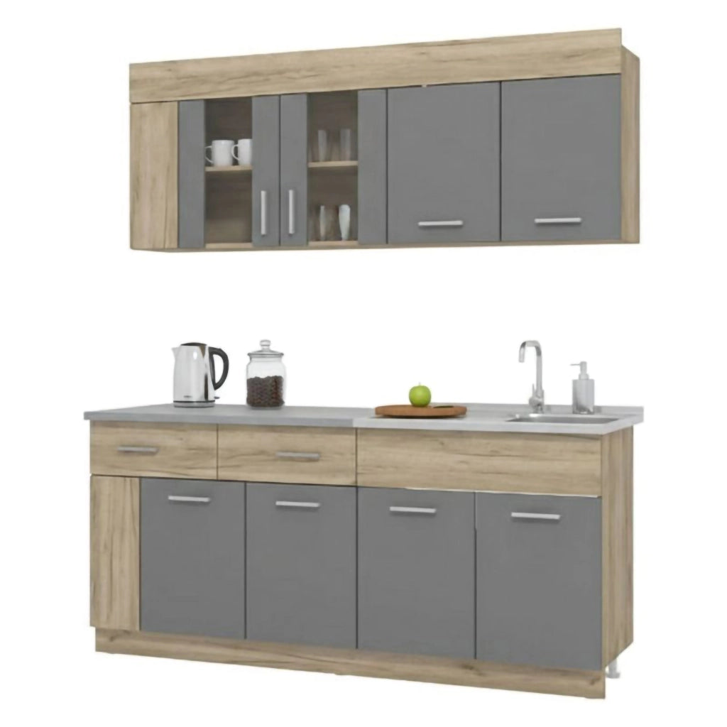 Cucinino Interamna, Cucina un Cassetto, Elettrodomestici non inclusi, Nero Antracite