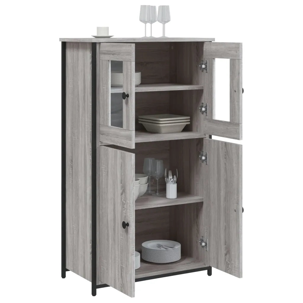 Credenza Grigio Sonoma 62x32x106,5 cm in Legno Multistrato 834208