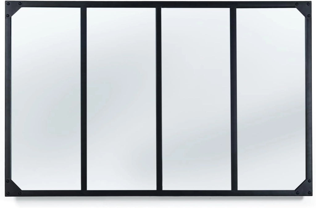 Specchio in Vetro a 4 Strisce di Design Industriale 110x70 cm