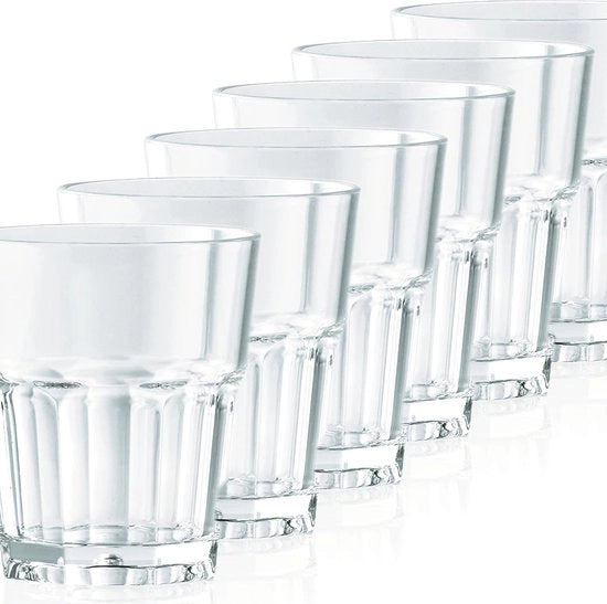 Set di 6 bicchieri di plastica resistenti all'urto - Riciclabili e ideali per feste e attività all'aperto