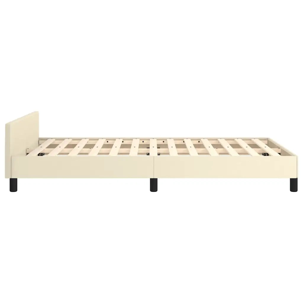 vidaXL Giroletto senza Materasso Crema 120x190 cm Similpelle