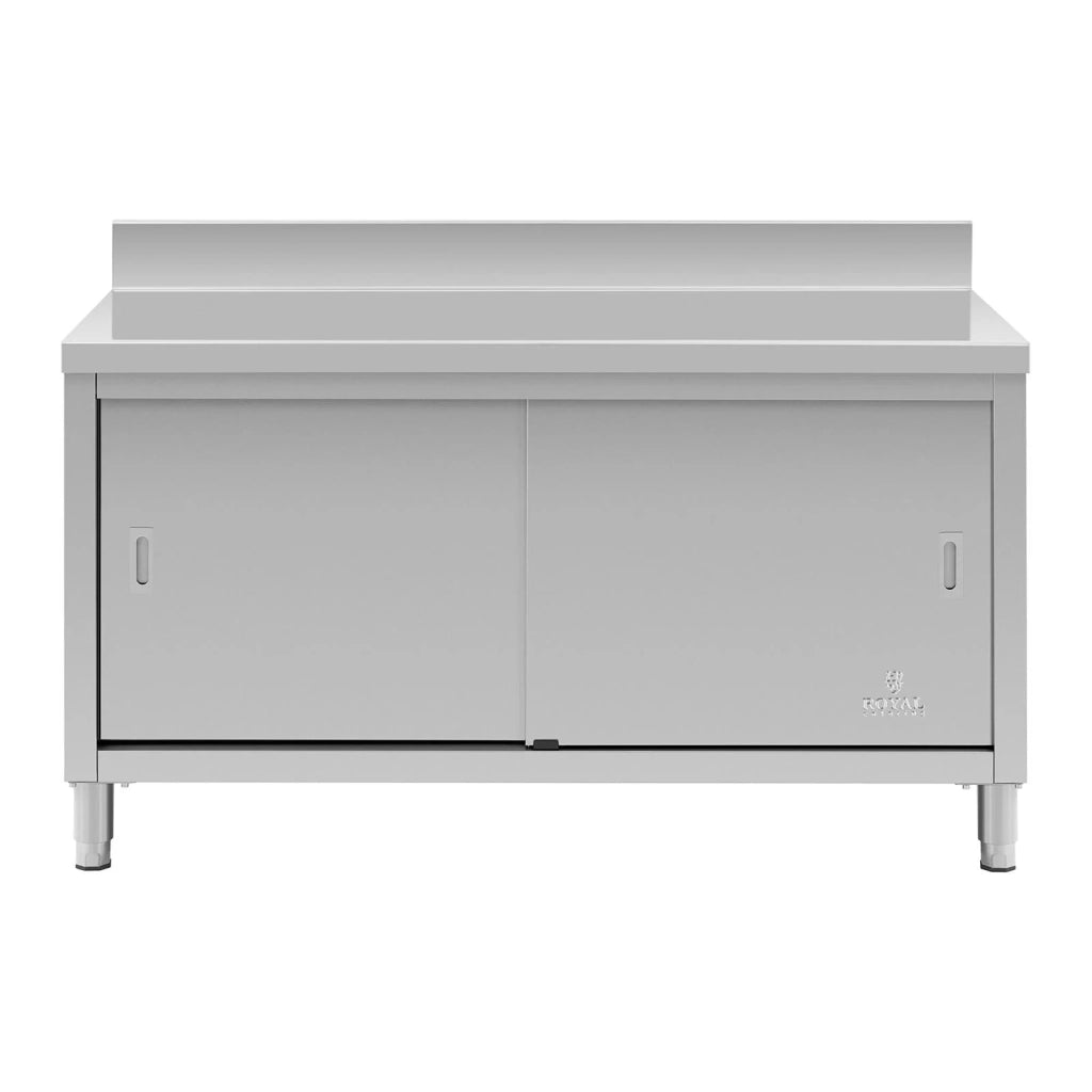 Base in acciaio inox 150 x 60 x 85 cm con alzatina portata 600 kg acciaio inox 14_0002480