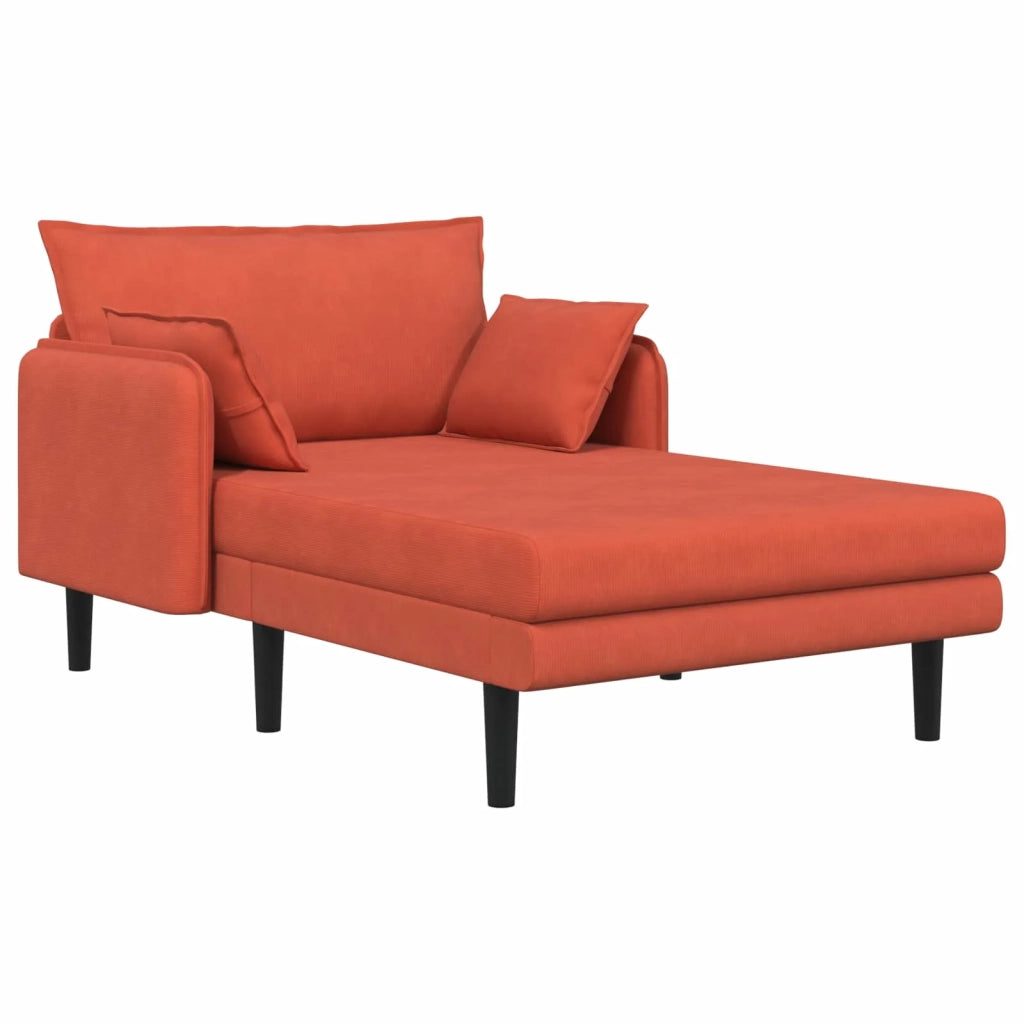 Chaise longue oversize Rosso Arancio Tessuto in velluto a coste 42048080
