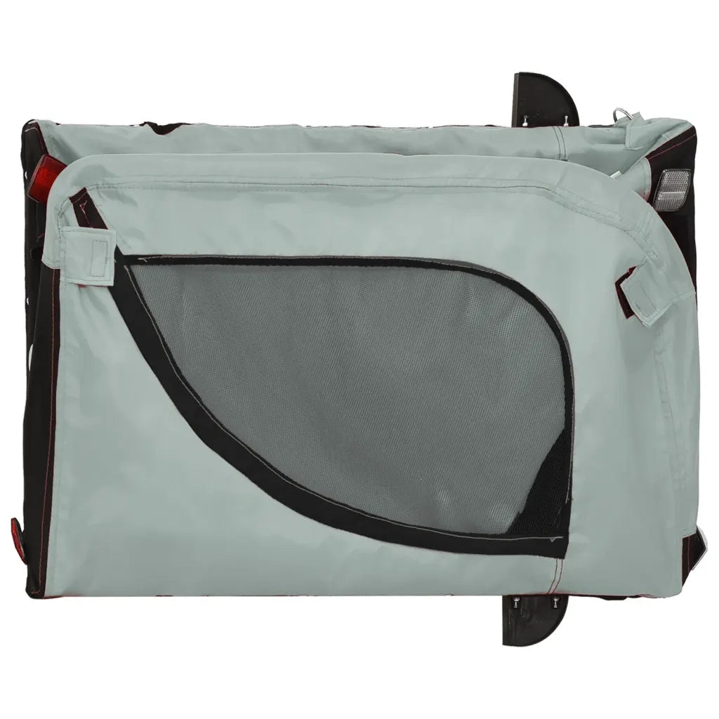 Rimorchio da Bici per Animali Grigio e Nero Oxford e Ferro CFW9100862