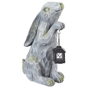 Statuetta decorativa Grigio MgO 37 cm Coniglietto di Pasqua Decorazione per interni esterni Soggiorno