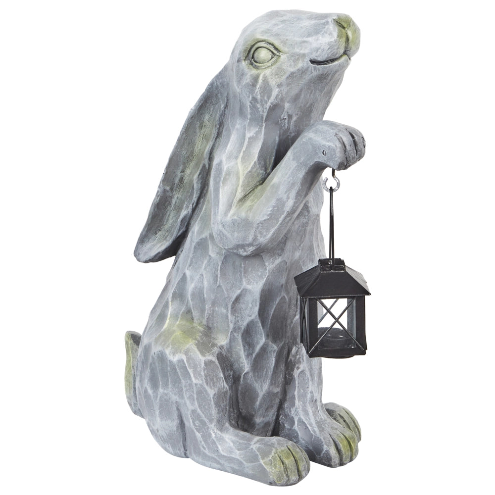 Statuetta decorativa Grigio MgO 37 cm Coniglietto di Pasqua Decorazione per interni esterni Soggiorno