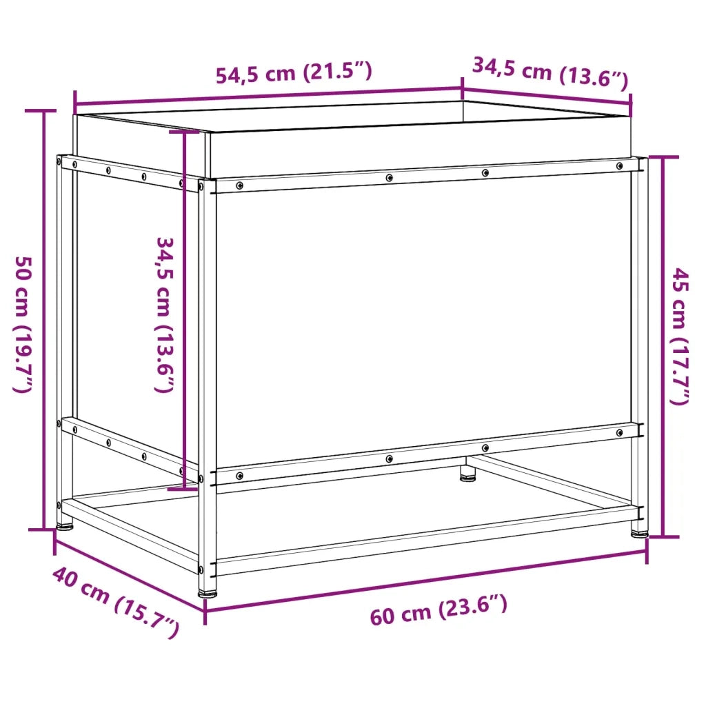 Fioriera | Cassetta per fiori | Vaso da Giardino 60x40x50 cm in Legno di Pino Impregnato