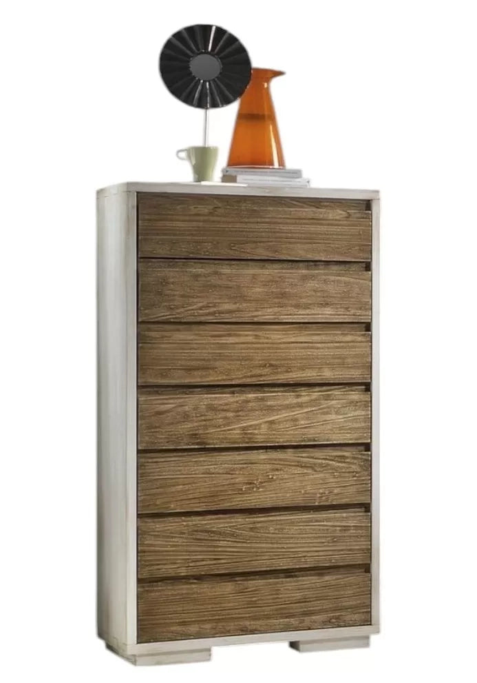 Cassettiera contemporanea 7 cassetti in legno massello l.70 x p.45 h.137 (3222) - Mobili 2G
